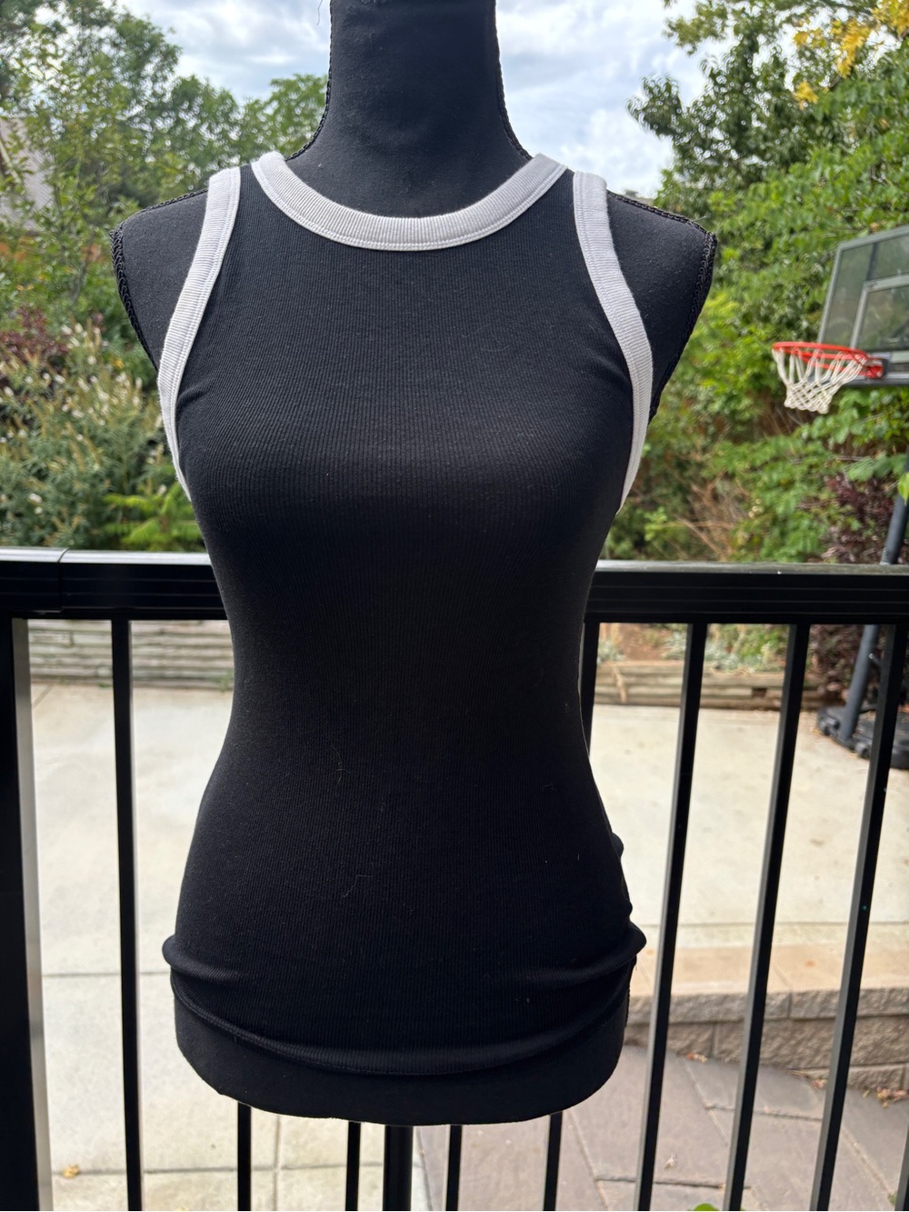 Two Ribbed Tank Tops- Black and Rust Red - Picture 6 of 9